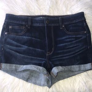 American eagle hi-rise shortie denim shorts